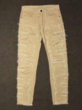 Tan Stacked Jeans Slim Fit Jeans sz30.